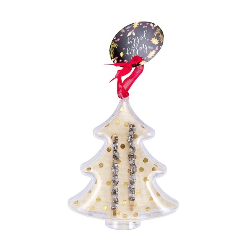 Holiday packaged 2 pack seed bead Bobby pins nwt Christmas